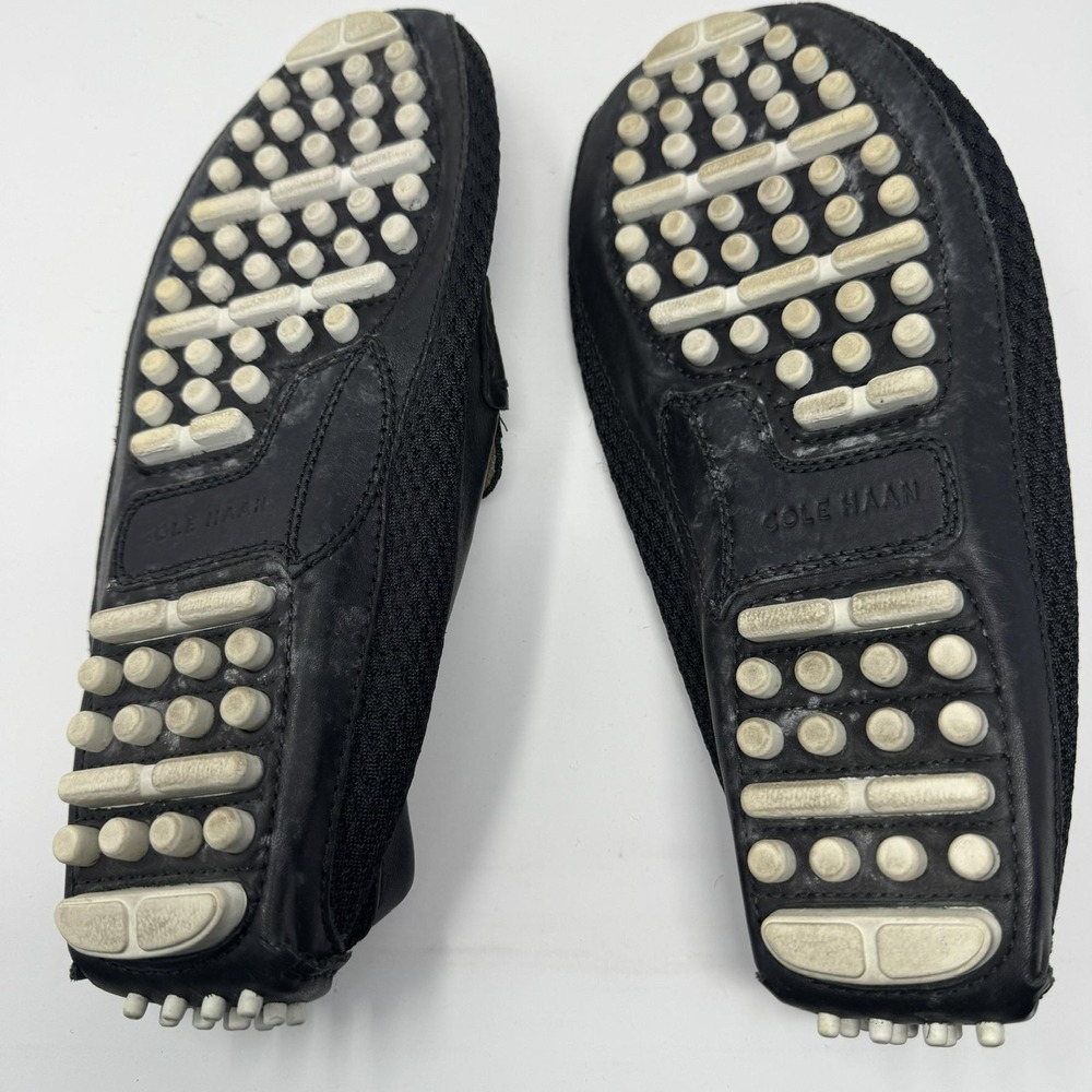 Cole Haan Shoes Mens Size 8M Black Driving Loafers Penny Mesh Leather Comfort - Picture 7 of 9